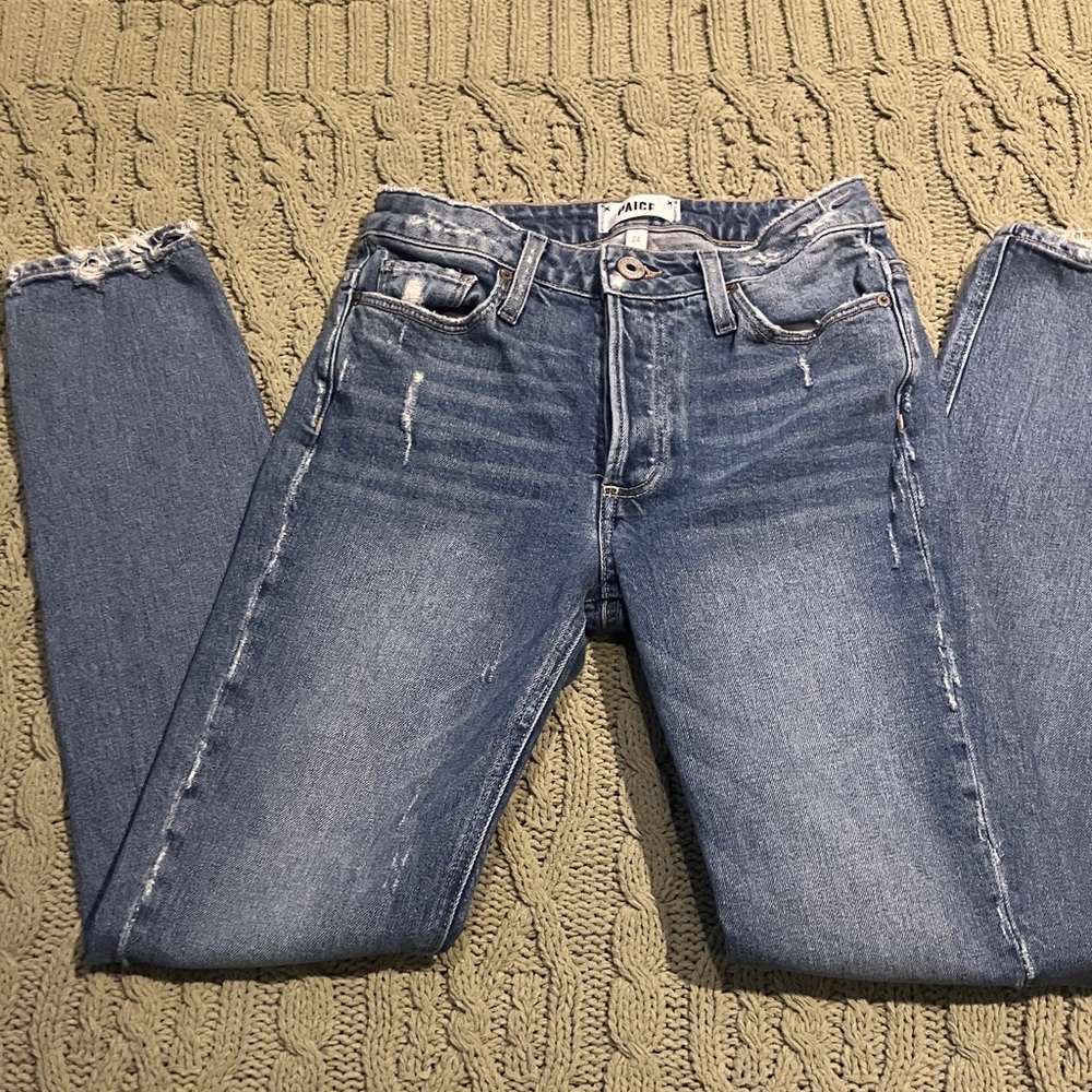 Paige Distressed Blue Jeans